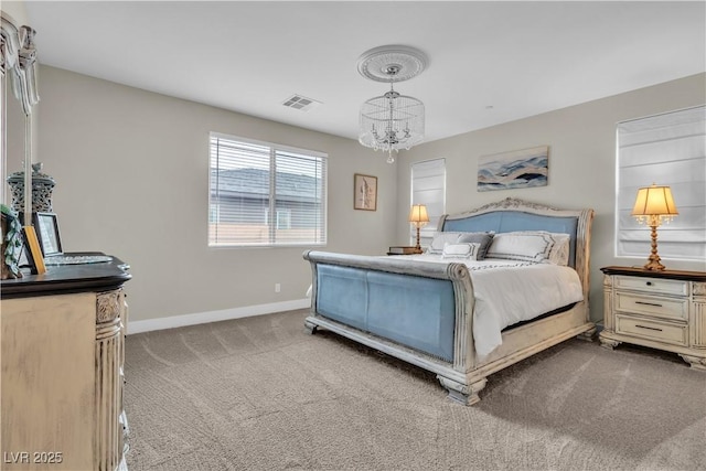 741 Monroe Hill Pl, Henderson, NV 89011 - bedroom with carpet floors, baseboards, and a chandelier