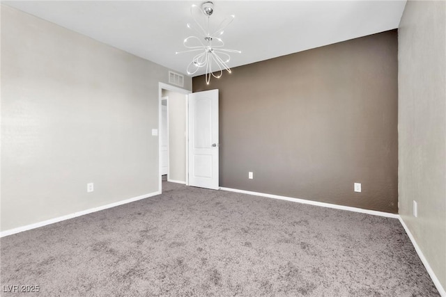 7624 Mallard Bay Ave, Las Vegas, NV 89179 - carpeted spare room with a chandelier and baseboards