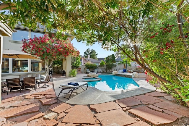 3004 Astoria Pines Cir, Las Vegas, NV 89107 - view of swimming pool featuring a patio and a fenced backyard