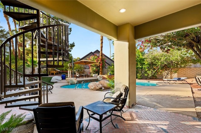 3004 Astoria Pines Cir, Las Vegas, NV 89107 - view of patio / terrace featuring stairway
