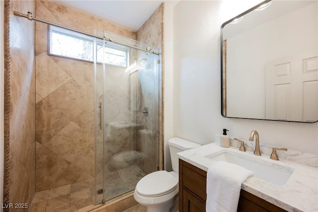 516 Pinnacle Heights Ln, Las Vegas, NV 89144 - full bath featuring toilet, vanity, and a shower stall