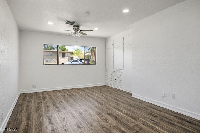 633 5th St, Boulder City, NV 89005 - spare room with a textured wall, ceiling fan, wood finished floors, baseboards, and recessed lighting