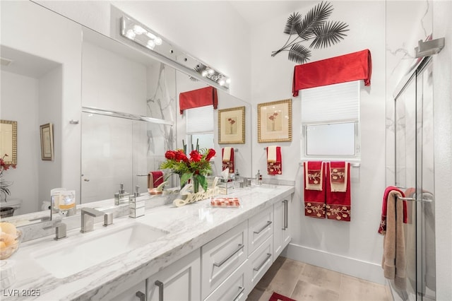 10404 Long Leaf Pl, Las Vegas, NV 89134 - full bathroom with a shower stall and double vanity