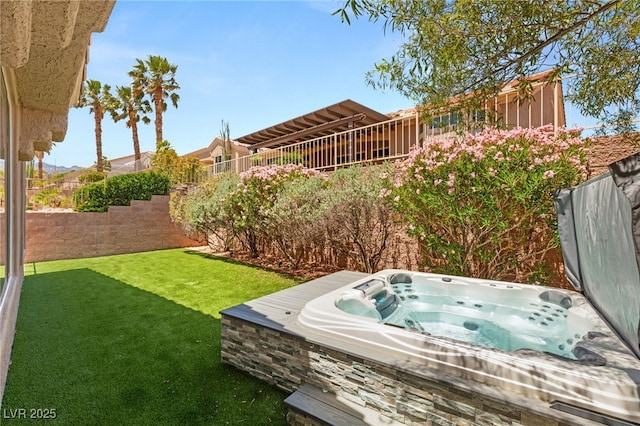 10404 Long Leaf Pl, Las Vegas, NV 89134 - view of yard featuring a covered hot tub