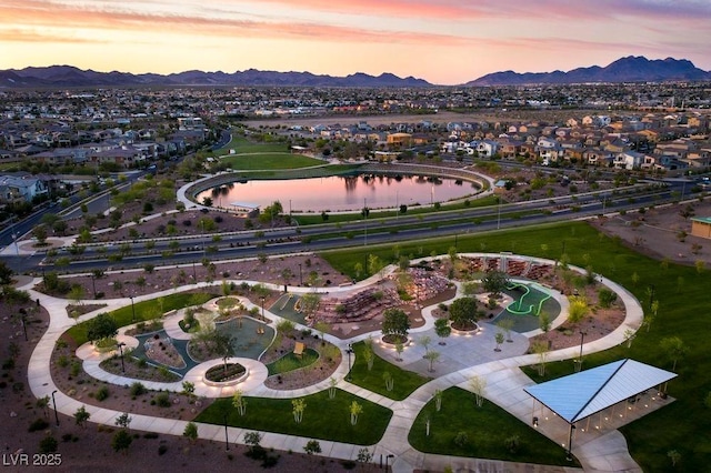 338 Taylor St, Henderson, NV 89015 - aerial view at dusk of a residential view and a water and mountain view