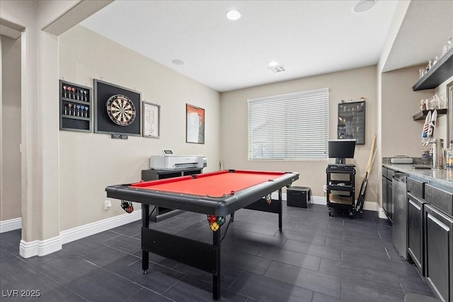 6857 Stone Tower Ct, Las Vegas, NV 89149 - game room with baseboards, billiards table, and recessed lighting