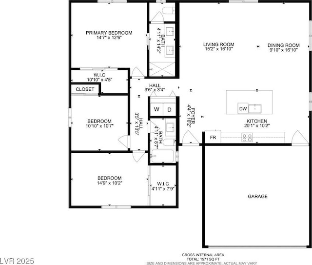 2130 Revere St, North Las Vegas, NV 89030 - view of floor plan / room layout
