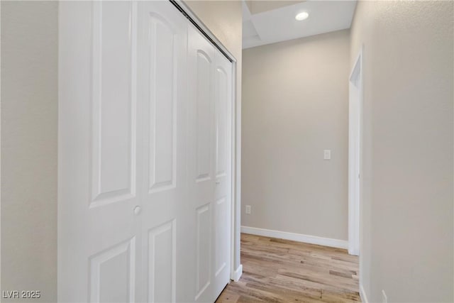 2130 Revere St, North Las Vegas, NV 89030 - hallway featuring light wood finished floors and recessed lighting