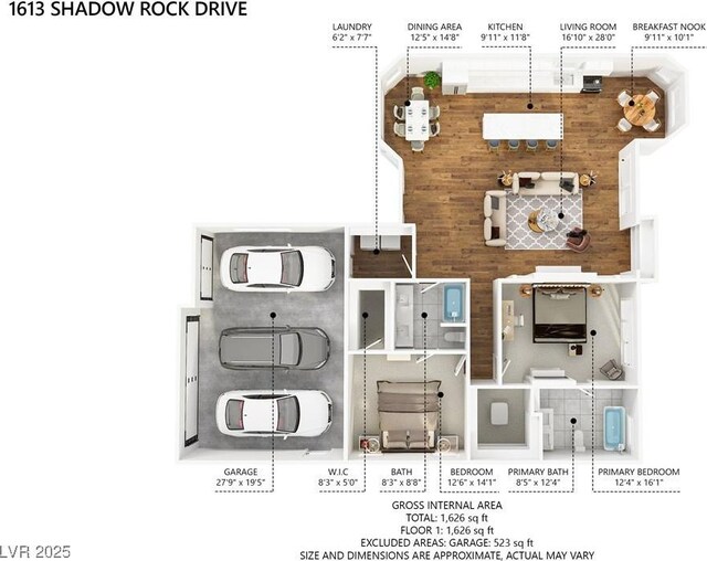 1613 Shadow Rock Dr, Las Vegas, NV 89117 - home floor plan