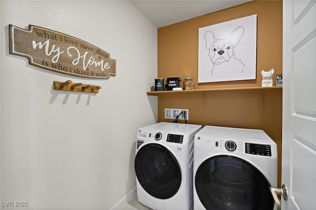 4180 E Brusca Way, Pahrump, NV 89061 - laundry area featuring independent washer and dryer and baseboards