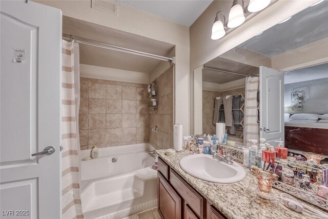 4050 Pacific Harbors Dr Unit 107, Las Vegas, NV 89121 - full bathroom featuring vanity and shower / bath combo