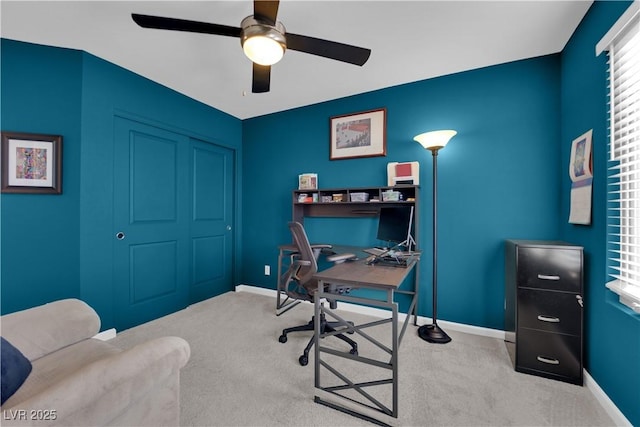8178 Eaton Hill St, Las Vegas, NV 89113 - carpeted office with a ceiling fan and healthy amount of natural light