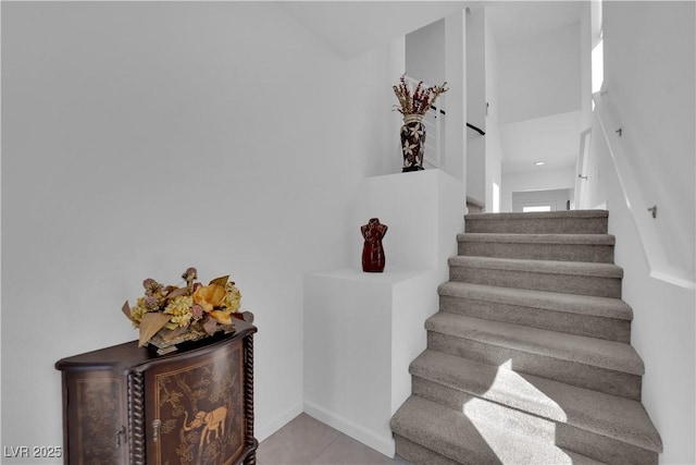 8178 Eaton Hill St, Las Vegas, NV 89113 - stairway featuring tile patterned flooring