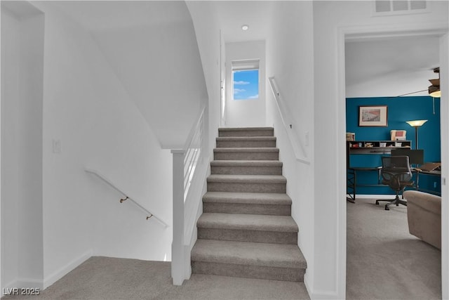 8178 Eaton Hill St, Las Vegas, NV 89113 - stairway featuring carpet flooring