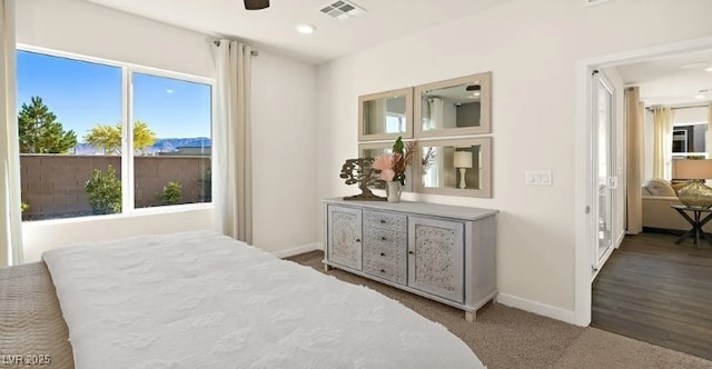 4200 E Brusca Way, Pahrump, NV 89061 - carpeted bedroom featuring baseboards, recessed lighting, and ceiling fan