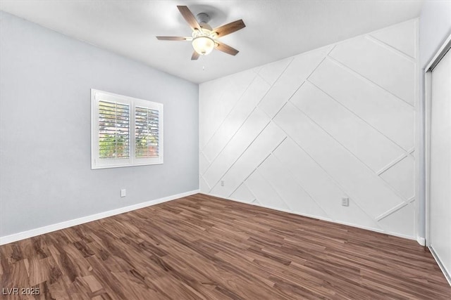 1088 Casady Hollow Ave, Henderson, NV 89012 - empty room with ceiling fan, dark wood-type flooring, and baseboards