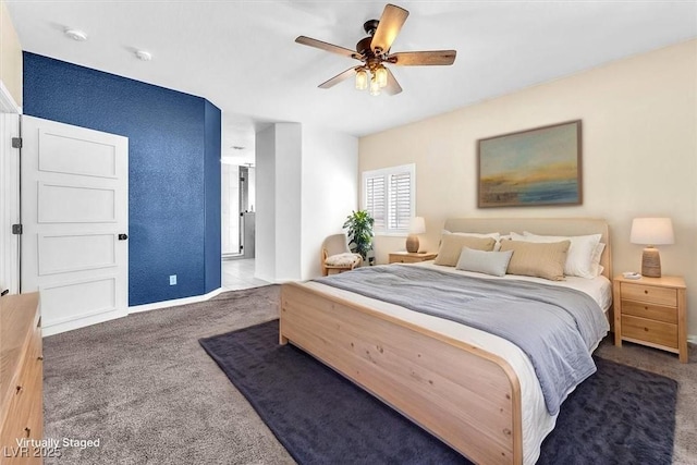 1088 Casady Hollow Ave, Henderson, NV 89012 - bedroom with carpet floors, ceiling fan, and baseboards
