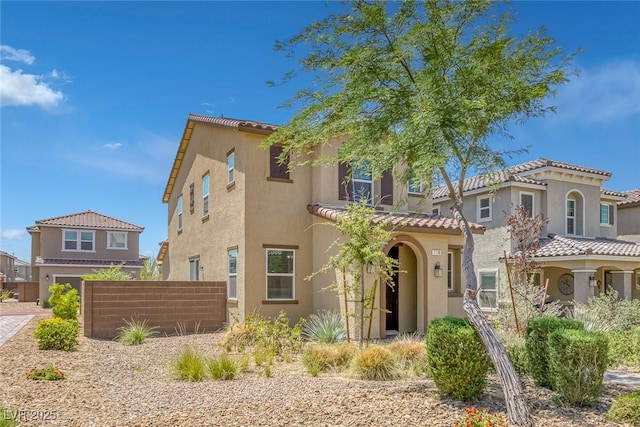 1130 Blissful Plains Ave, North Las Vegas, NV 89086 - view of front of house with stucco siding and a tile roof