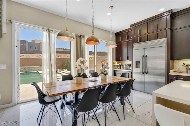 881 Barrhead Ave, Henderson, NV 89012 - dining area featuring recessed lighting and light marble finish flooring