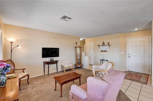 1902 Panther Pl, North Las Vegas, NV 89031 - living room with a textured ceiling, baseboards, and light carpet