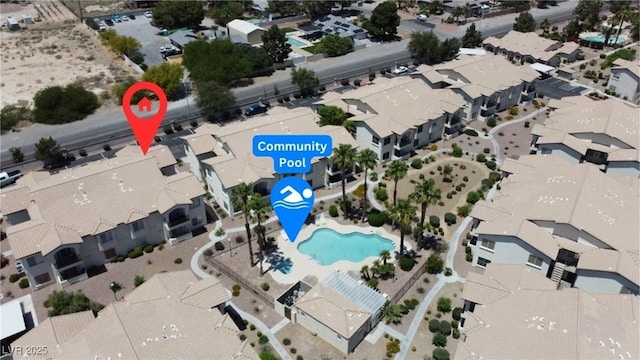 4800 Grey Wolf Ln Unit 202, Las Vegas, NV 89149 - aerial view of residential area featuring a pool