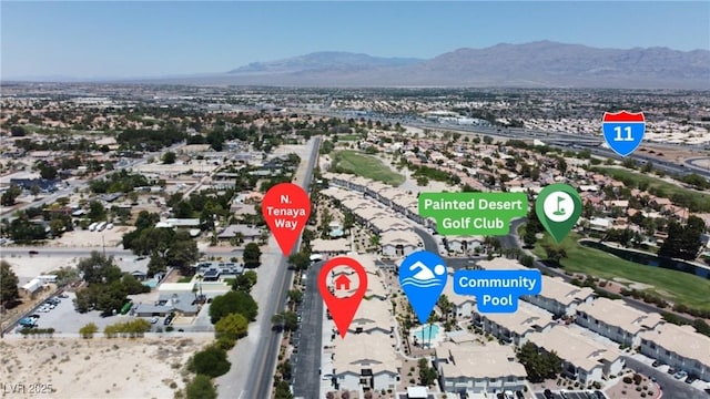 4800 Grey Wolf Ln Unit 202, Las Vegas, NV 89149 - aerial view of residential area featuring a mountain backdrop