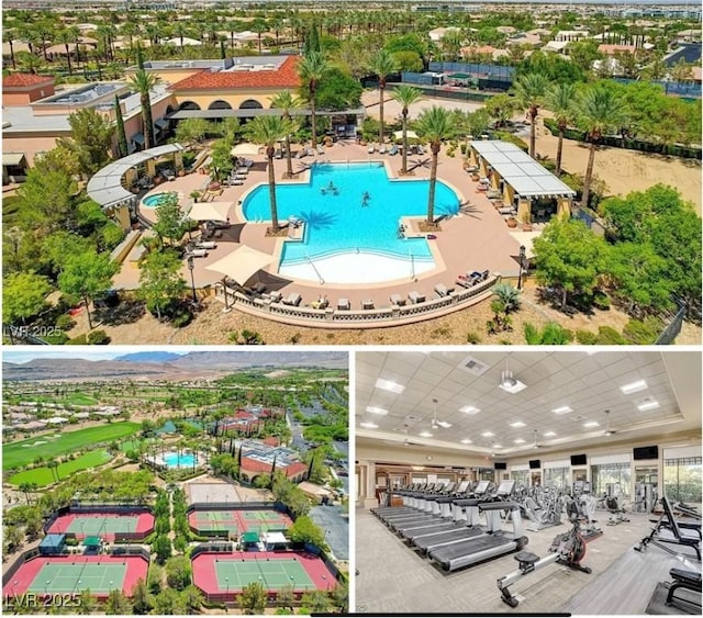 4208 Agosta Luna Pl, Las Vegas, NV 89135 - aerial view of a pool