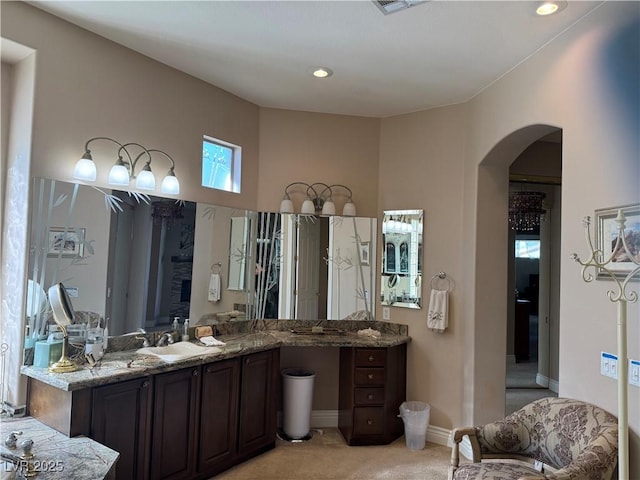 4208 Agosta Luna Pl, Las Vegas, NV 89135 - full bath featuring vanity, recessed lighting, and baseboards