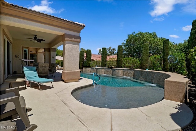 4208 Agosta Luna Pl, Las Vegas, NV 89135 - swimming pool featuring a patio area and ceiling fan