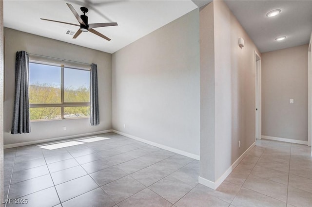 10985 Limeslice Ave Unit 2, Las Vegas, NV 89135 - unfurnished room featuring light tile patterned floors, a ceiling fan, and recessed lighting