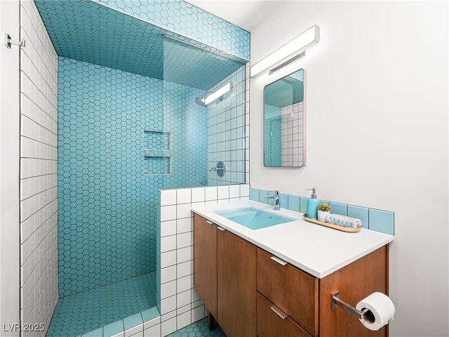 3212 Silver Saddle St, Las Vegas, NV 89169 - bathroom featuring walk in shower and vanity