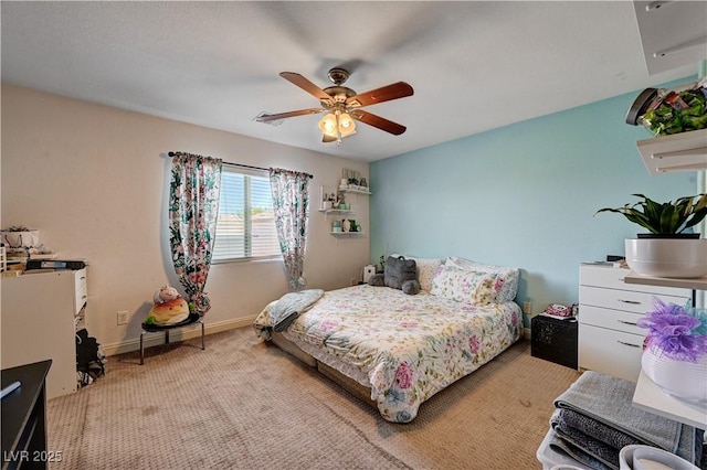 9370 Corkfish St, Las Vegas, NV 89178 - bedroom with light carpet, a ceiling fan, and baseboards