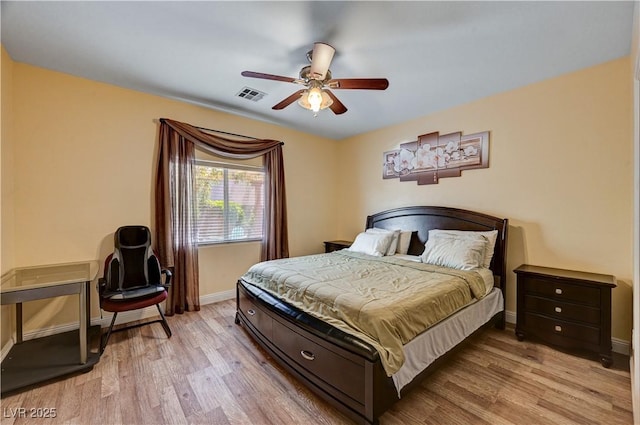 9370 Corkfish St, Las Vegas, NV 89178 - bedroom featuring light wood-style flooring, baseboards, and a ceiling fan