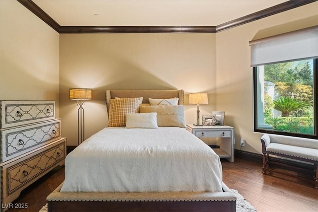 20 Via Paradiso St, Henderson, NV 89011 - bedroom featuring crown molding, dark wood finished floors, and baseboards