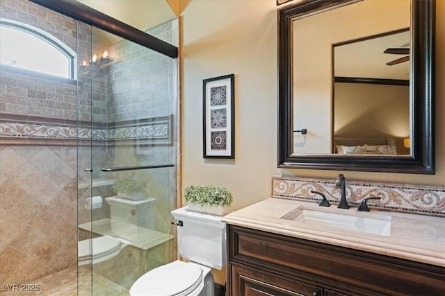 20 Via Paradiso St, Henderson, NV 89011 - full bathroom with a stall shower, toilet, and vanity