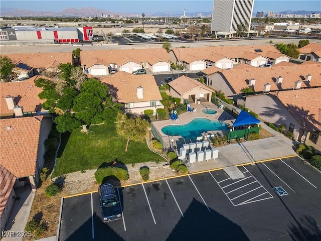 305 Crosswind Way, Las Vegas, NV 89145 - aerial perspective of suburban area with a pool area