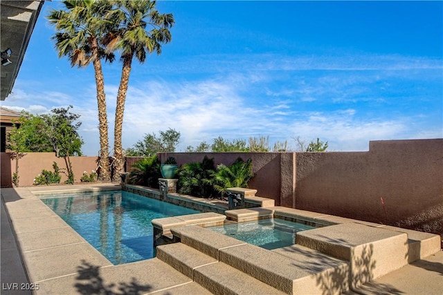 9921 Mirada Dr, Las Vegas, NV 89144 - view of pool featuring an in-ground hot tub and a fenced backyard