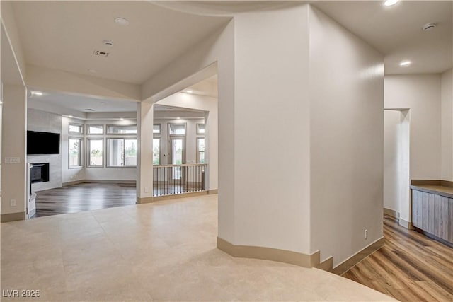 9921 Mirada Dr, Las Vegas, NV 89144 - hallway featuring recessed lighting and wood finished floors