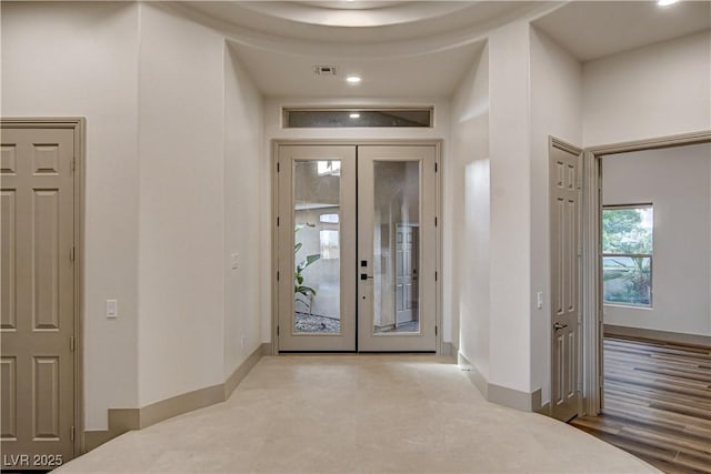 9921 Mirada Dr, Las Vegas, NV 89144 - foyer entrance featuring french doors, baseboards, and recessed lighting