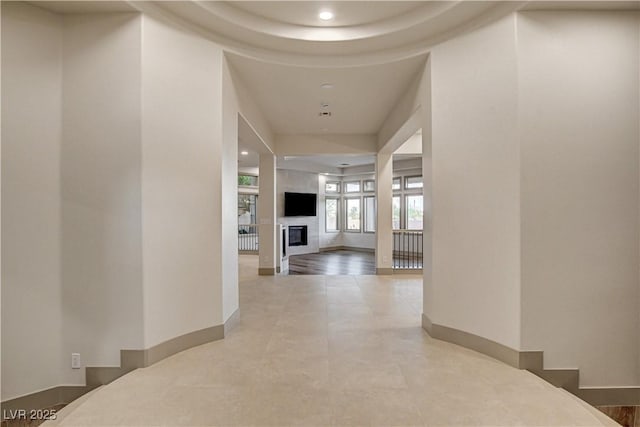 9921 Mirada Dr, Las Vegas, NV 89144 - hall featuring baseboards, recessed lighting, and tile patterned floors