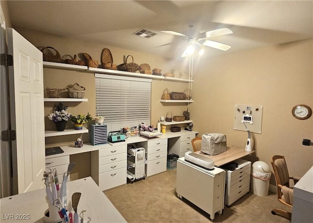 4242 Helena Hideaway Ct, Las Vegas, NV 89129 - office with light carpet and ceiling fan