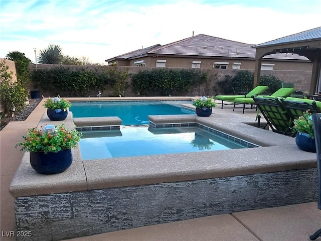 4242 Helena Hideaway Ct, Las Vegas, NV 89129 - view of pool with a fenced backyard, a gazebo, and a patio area
