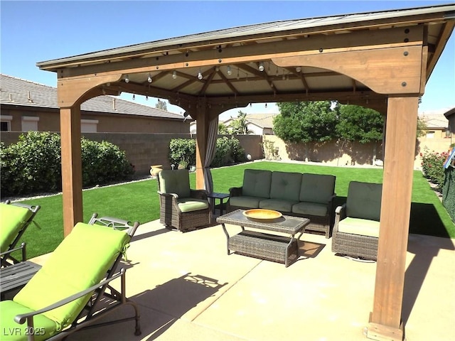 4242 Helena Hideaway Ct, Las Vegas, NV 89129 - view of patio featuring a gazebo and an outdoor living space