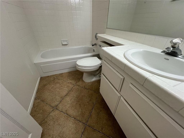 8940 Antioch Way, Las Vegas, NV 89117 - full bath with vanity, tile patterned flooring, toilet, and shower / bathtub combination