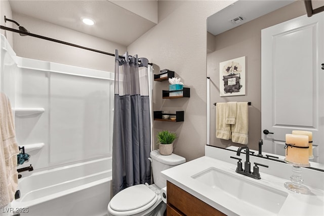 12430 Foxtail Run Ave, Las Vegas, NV 89138 - full bathroom featuring toilet, shower / bath combo, and vanity