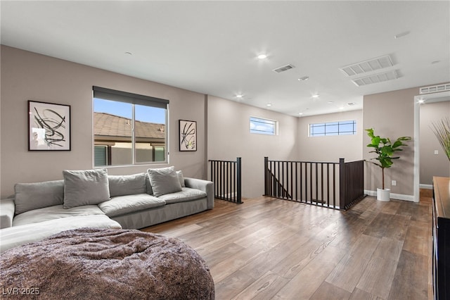 12430 Foxtail Run Ave, Las Vegas, NV 89138 - living area with wood finished floors and recessed lighting