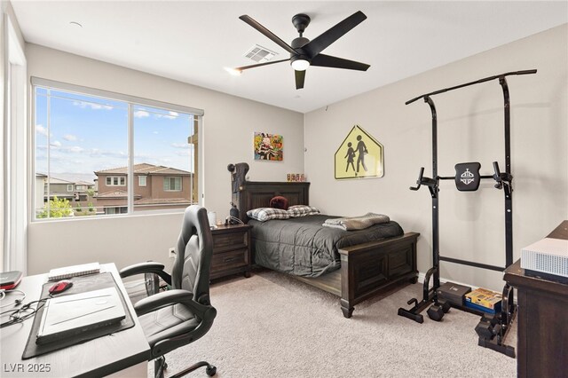 12430 Foxtail Run Ave, Las Vegas, NV 89138 - bedroom with carpet and a ceiling fan