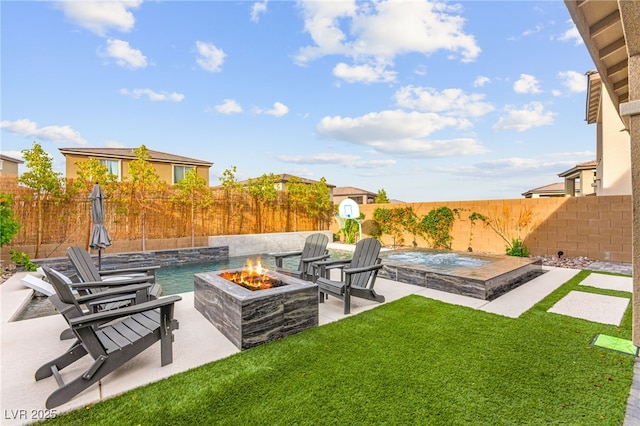12430 Foxtail Run Ave, Las Vegas, NV 89138 - view of yard featuring a fire pit and a patio