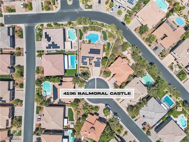 4196 Balmoral Castle Ct, Las Vegas, NV 89141 - aerial view of property and surrounding area with a pool and nearby suburban area