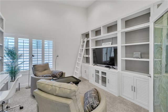4196 Balmoral Castle Ct, Las Vegas, NV 89141 - living room with carpet flooring and a high ceiling